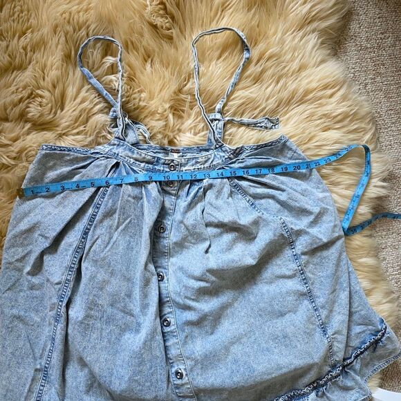 Free People Wild One Denim Jean Mini Dress Small - Picture 8 of 8